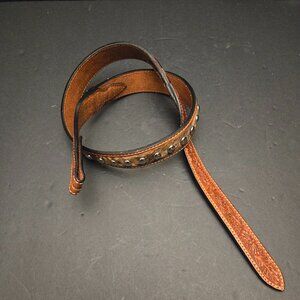 LEATHER COWHAIR BELT